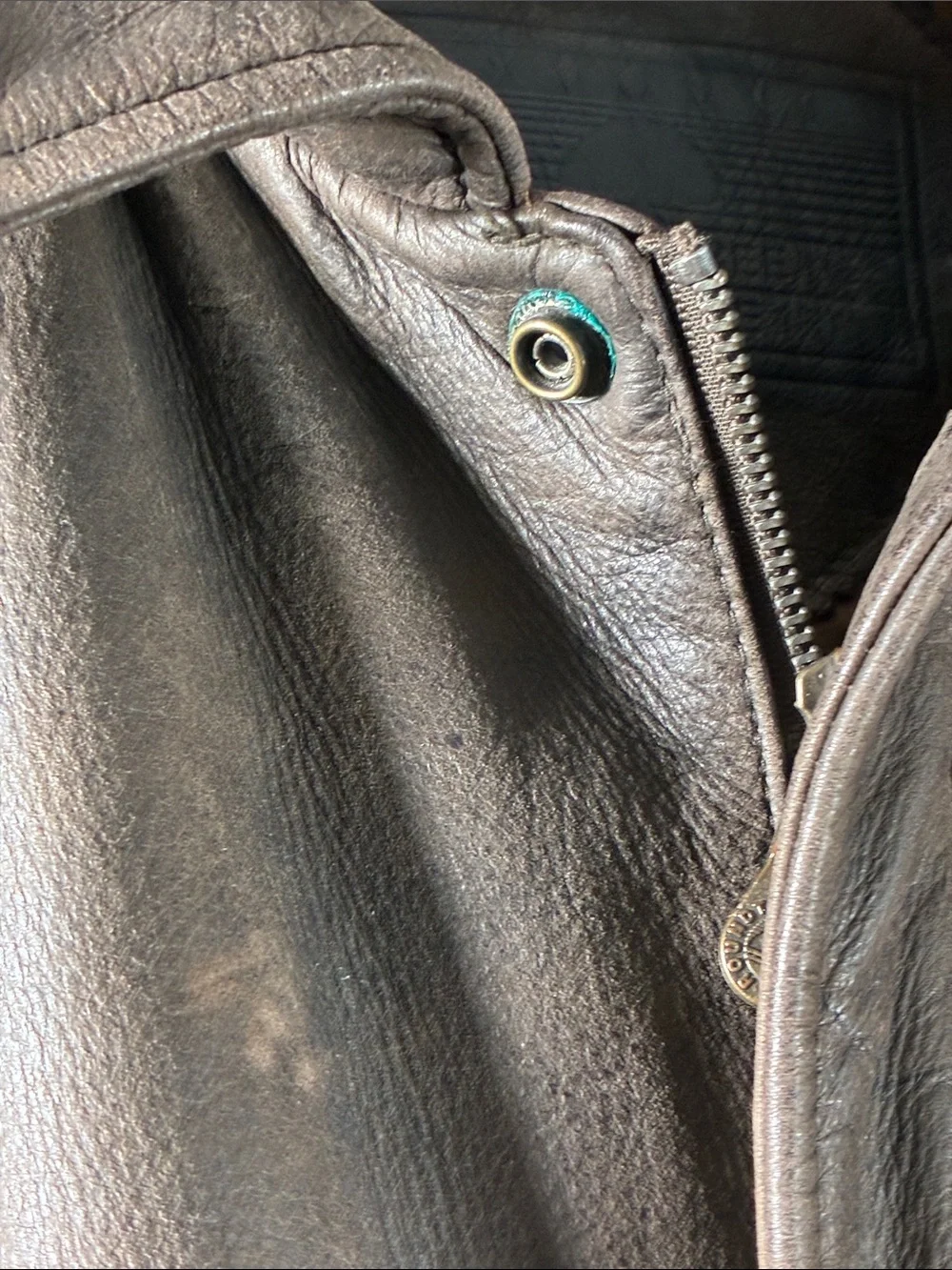 VINTAGE ROUNDTREE & YORKE LEATHER BOMBER MENS JACKET BROWN SIZE XL